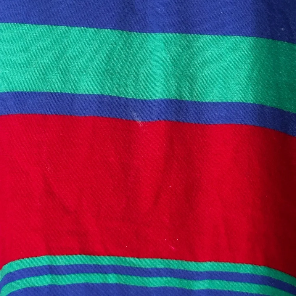 Guess Originals Camden Striped Short Sleeve T-Shirt Red Blue Green Men’s Medium - Picture 6 of 6